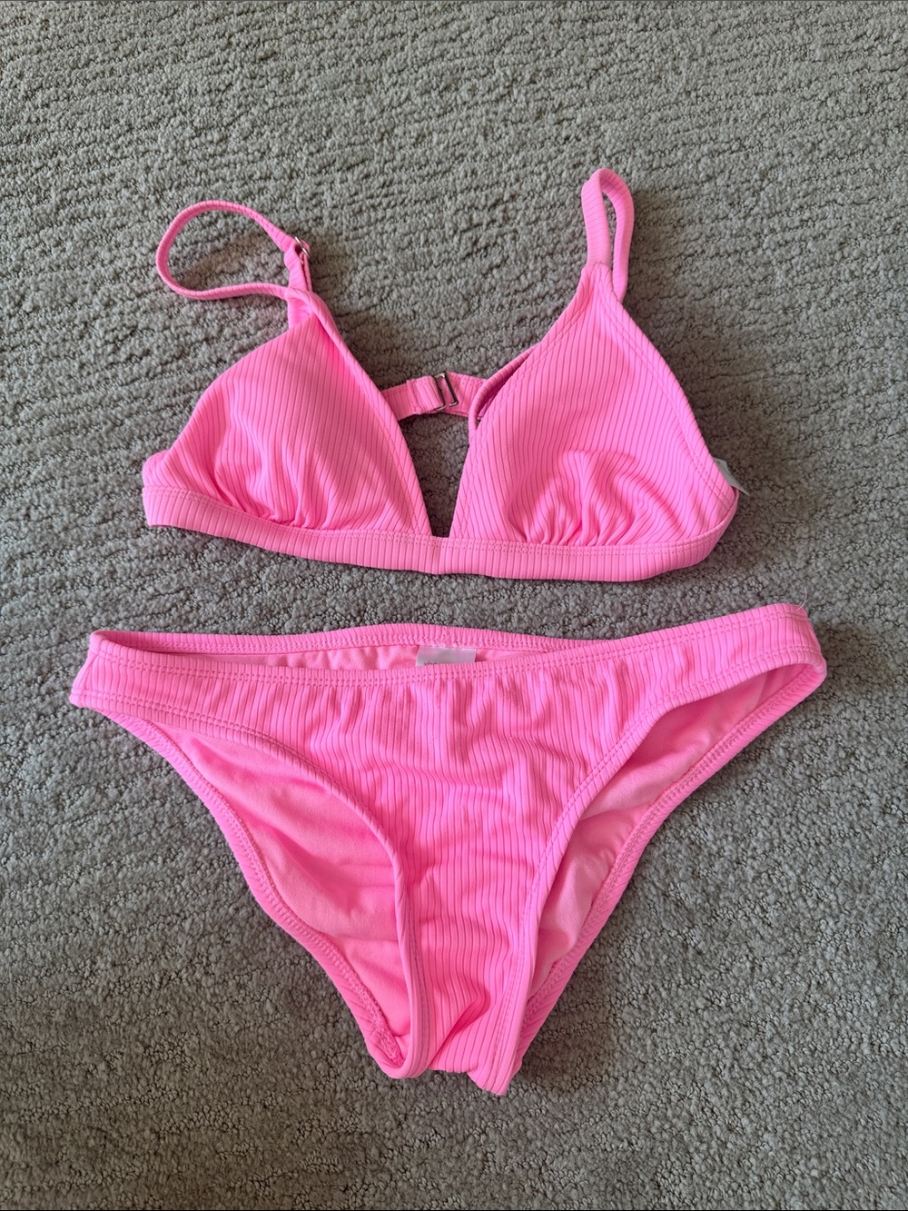 Xhilaration Pink Ribbed Two-Piece Bikini